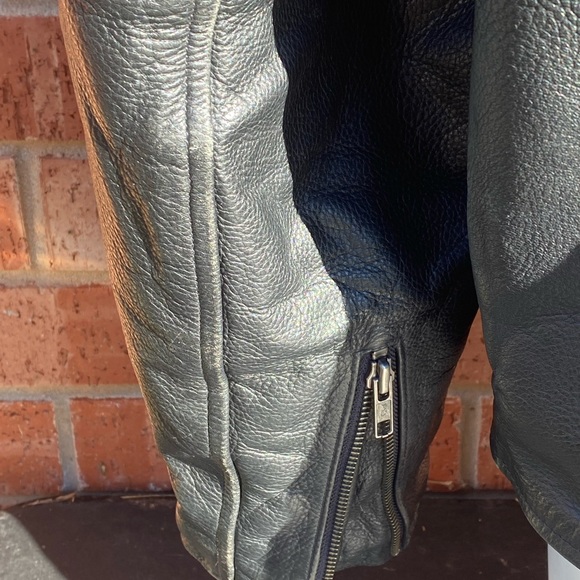 Polo Ralph Lauren Leather Jacket Embroidered Big Logo Xl black - Picture 7 of 8